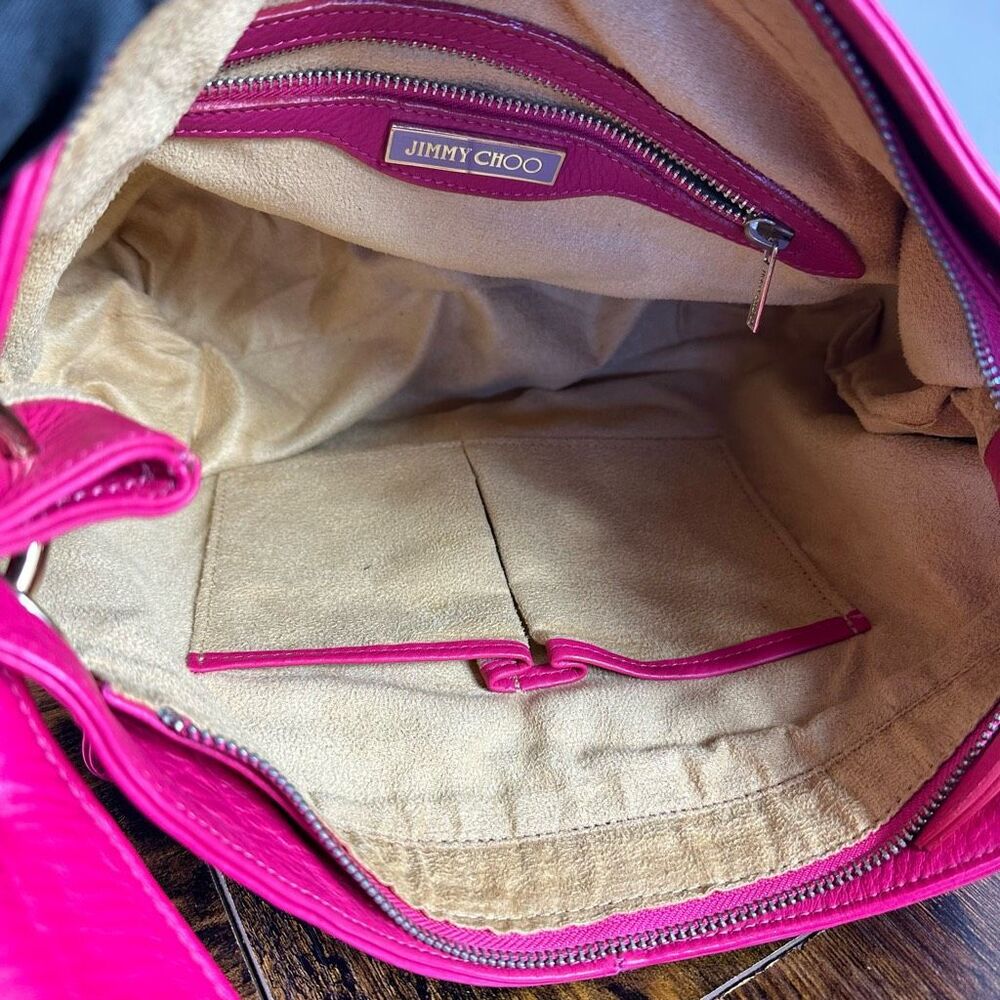 Jimmy Choo Hot Pink Leather Shoulder Bag - Picture 3 of 16